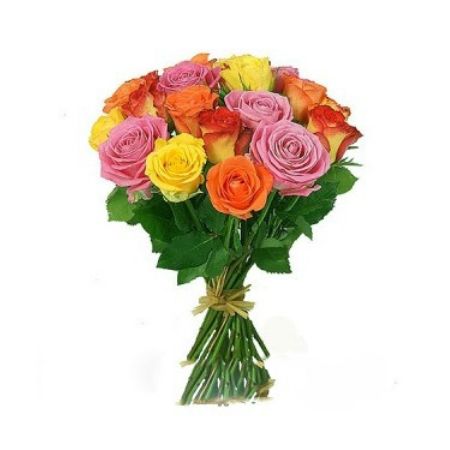 Bouquet 15 multicolored roses