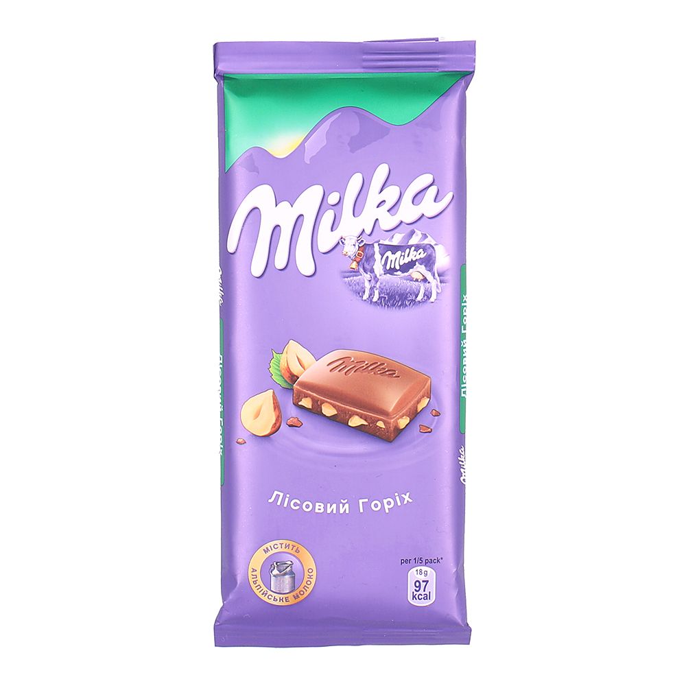 Product Milka with hazelnuts